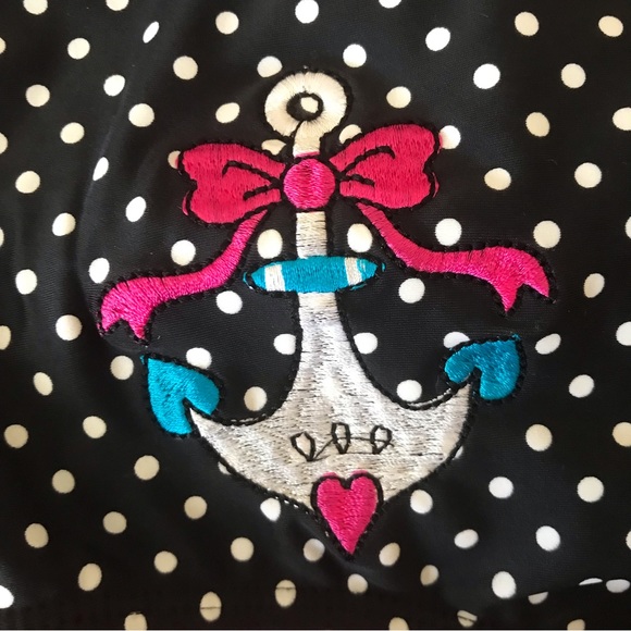 Banjo & Cake Retro Bows 🎀 & Anchors ⚓️ Polka Dot Bikini 👙 Sz S - Picture 4 of 7